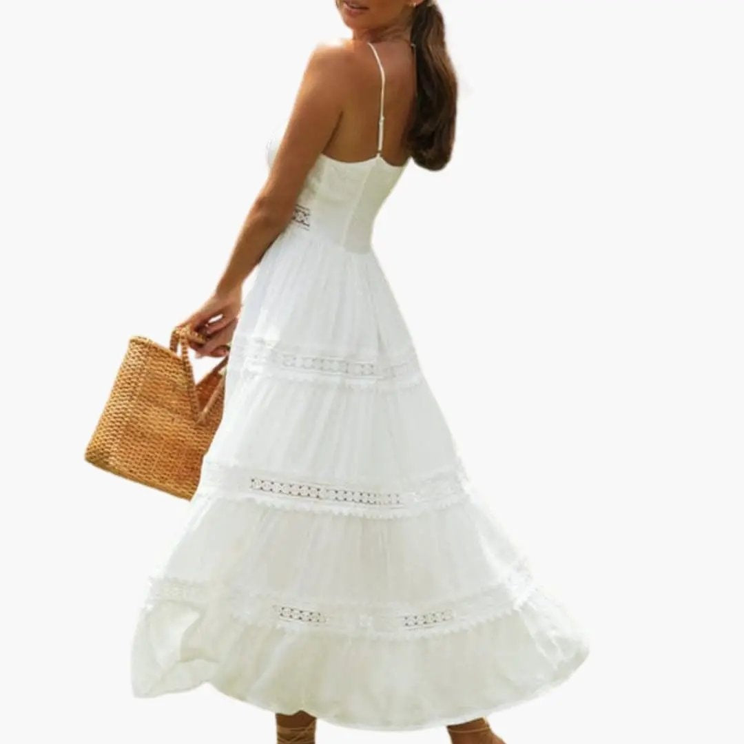 Vestido Largo de Novia Boho Mujer Encaje Tirantes