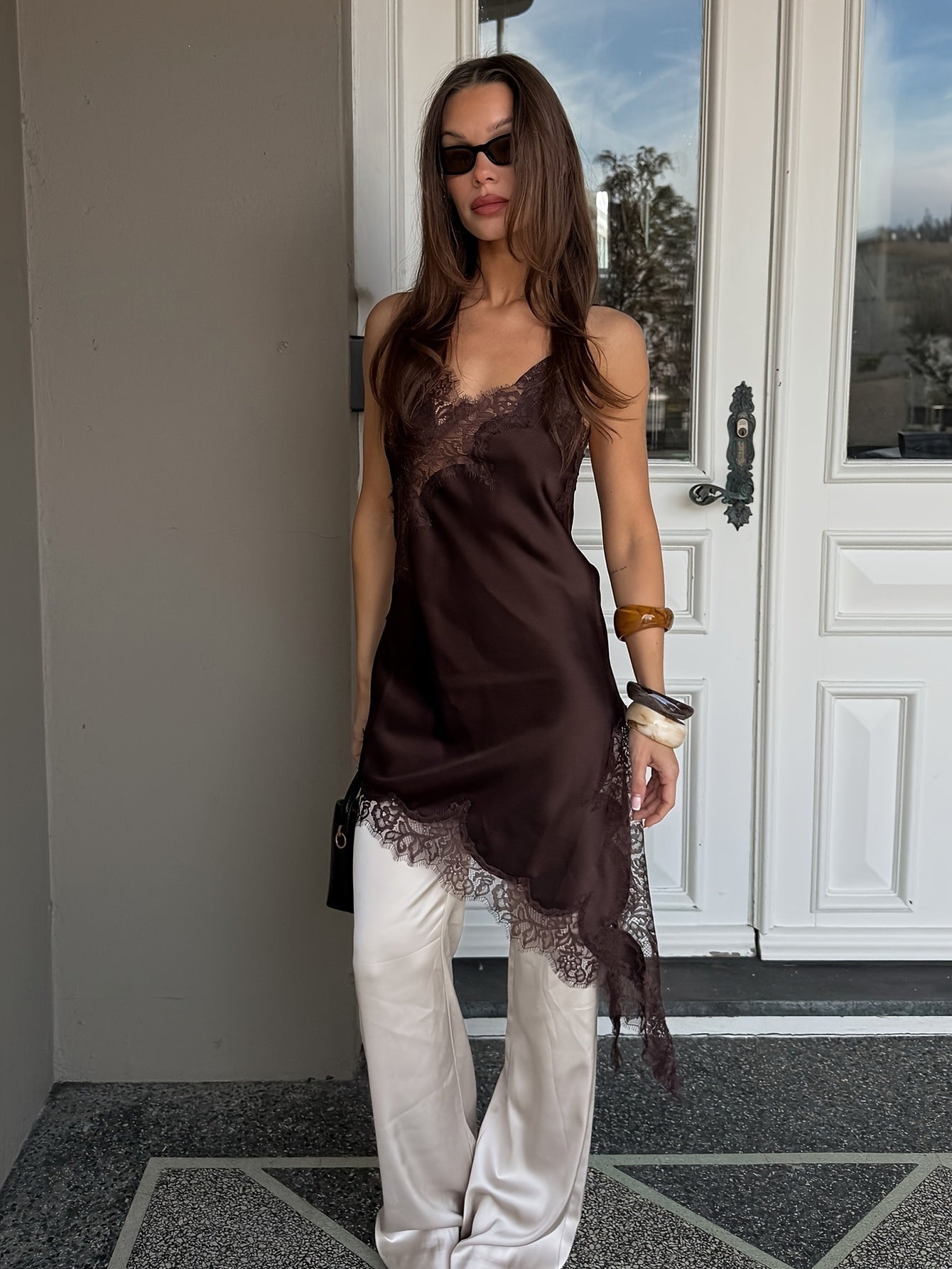 Esperanza | Vestido Lencero Asimétrico Mujer Tirantes Encaje