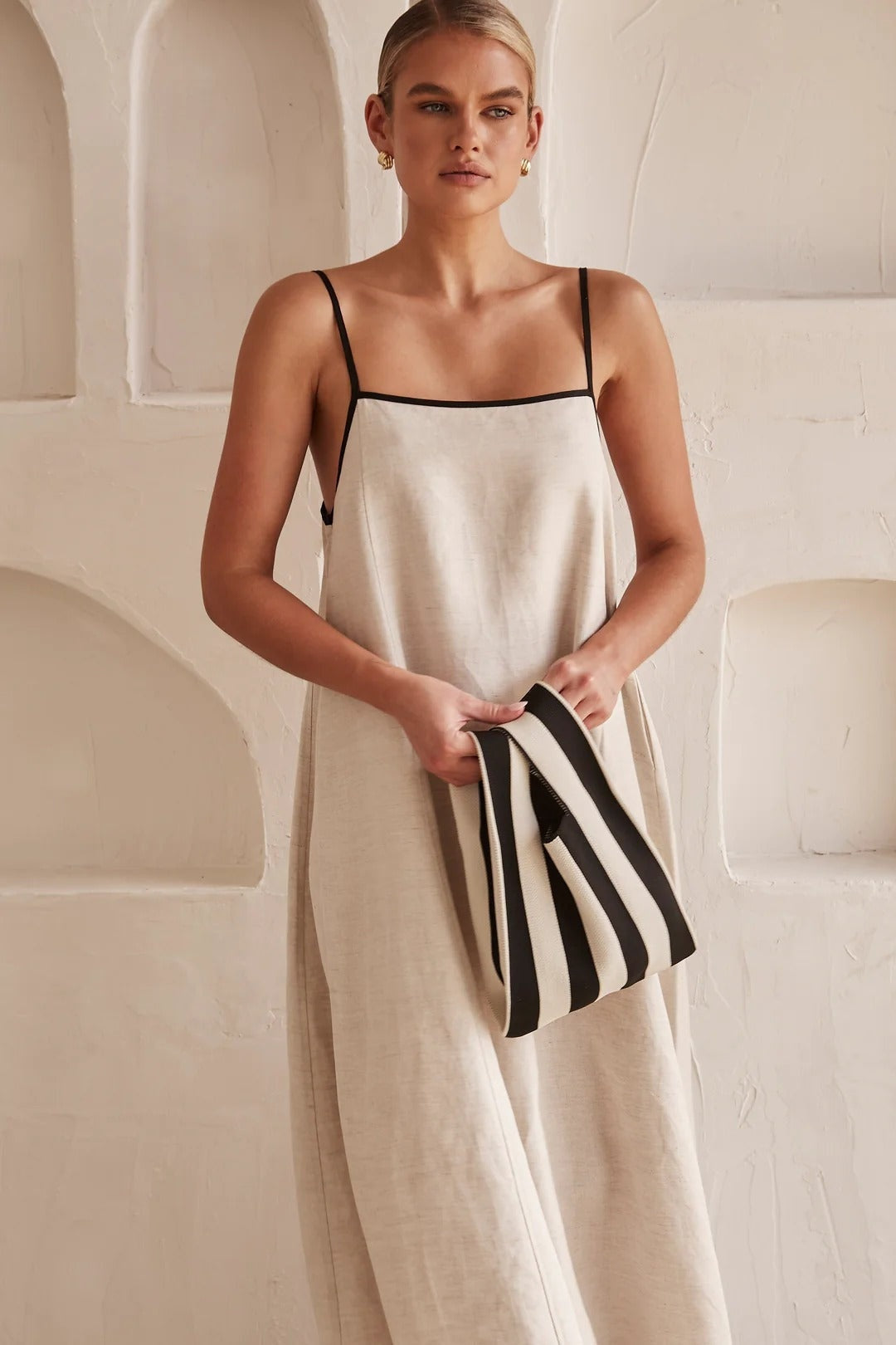 Vestido Lencero Largo de Tirantes Mujer