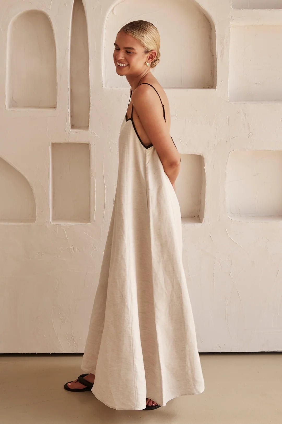 Vestido Lencero Largo de Tirantes Mujer