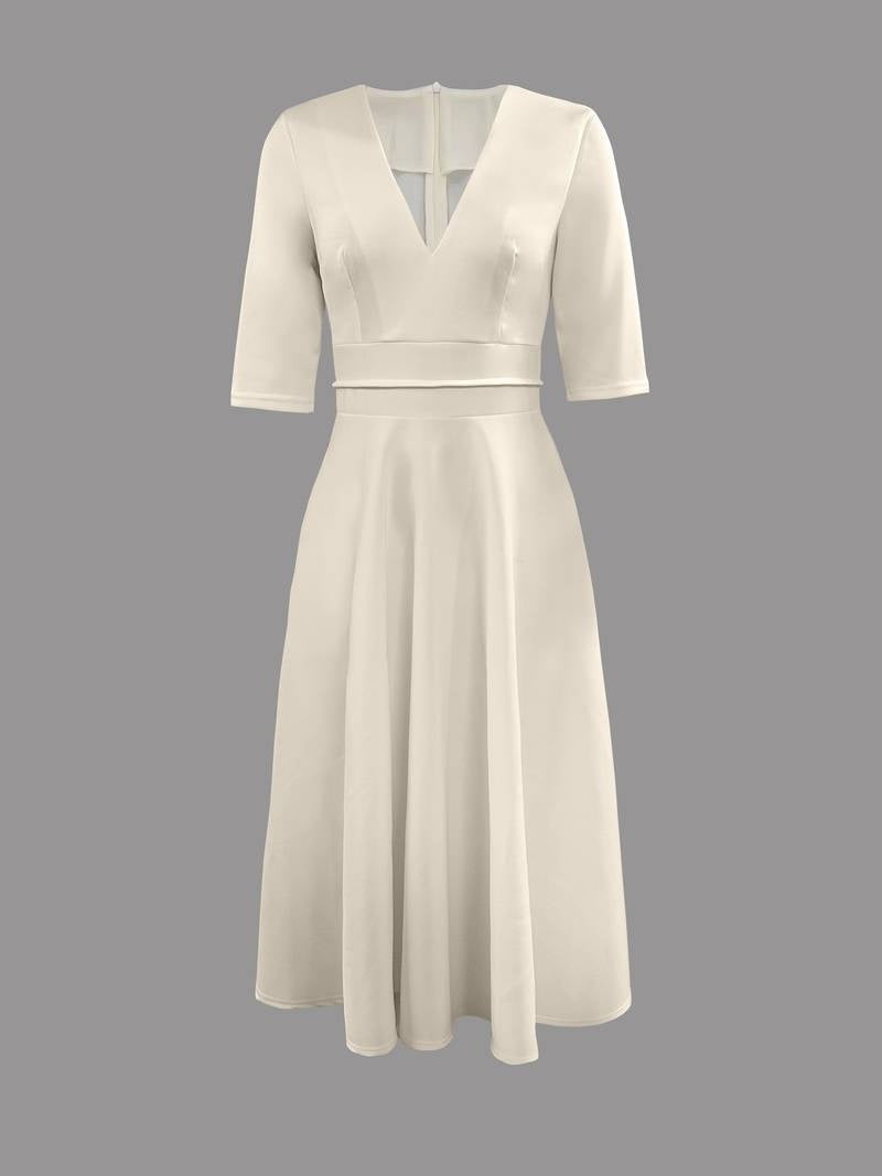 Vestido Midi de Fiesta Largo Mujer Escote V