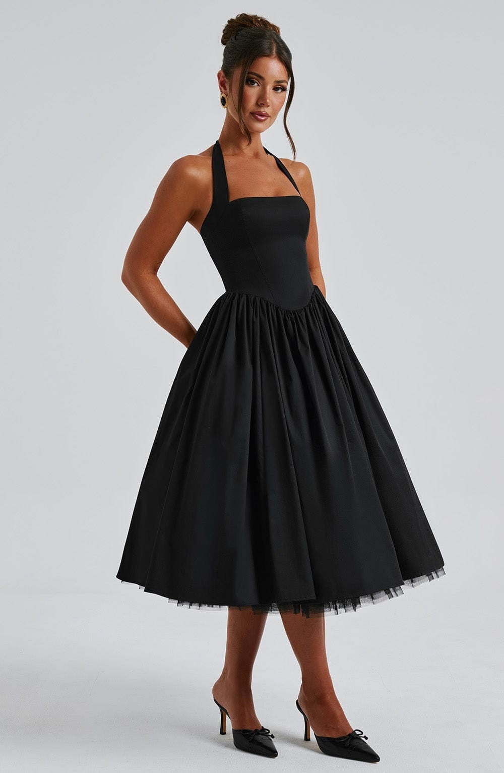 Vestido Midi de Novia Civil Halter Mujer