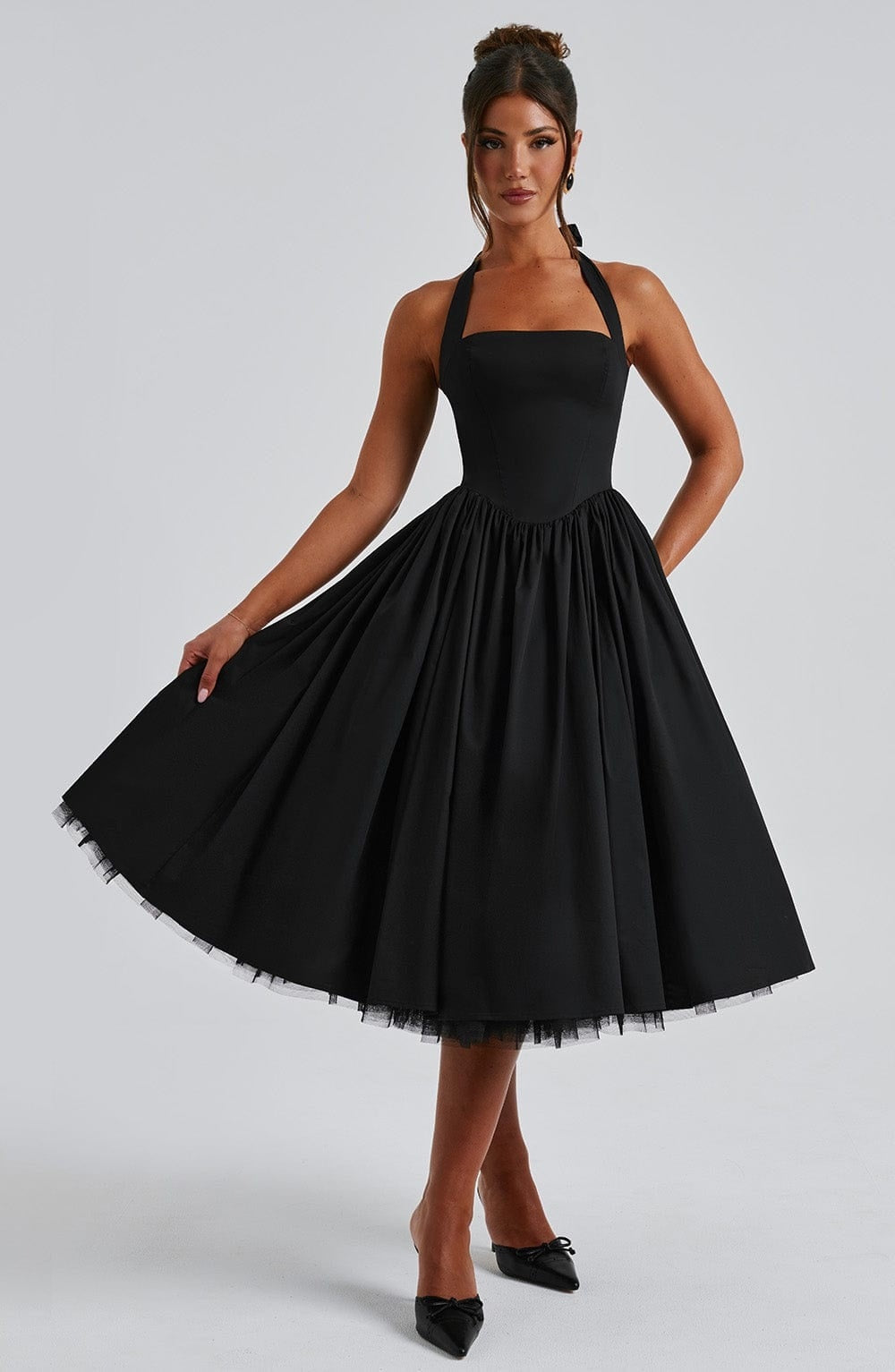 Vestido Midi de Novia Civil Halter Mujer