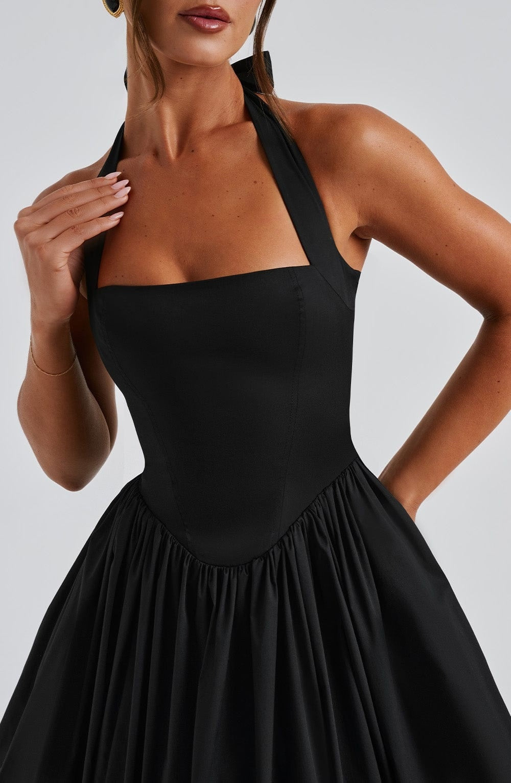 Vestido Midi de Novia Civil Halter Mujer