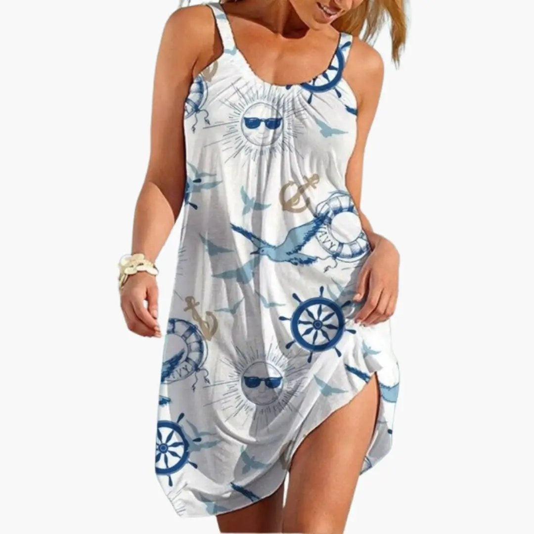 Vestido Midi de Punto Estampado Floral Mujer Tirantes