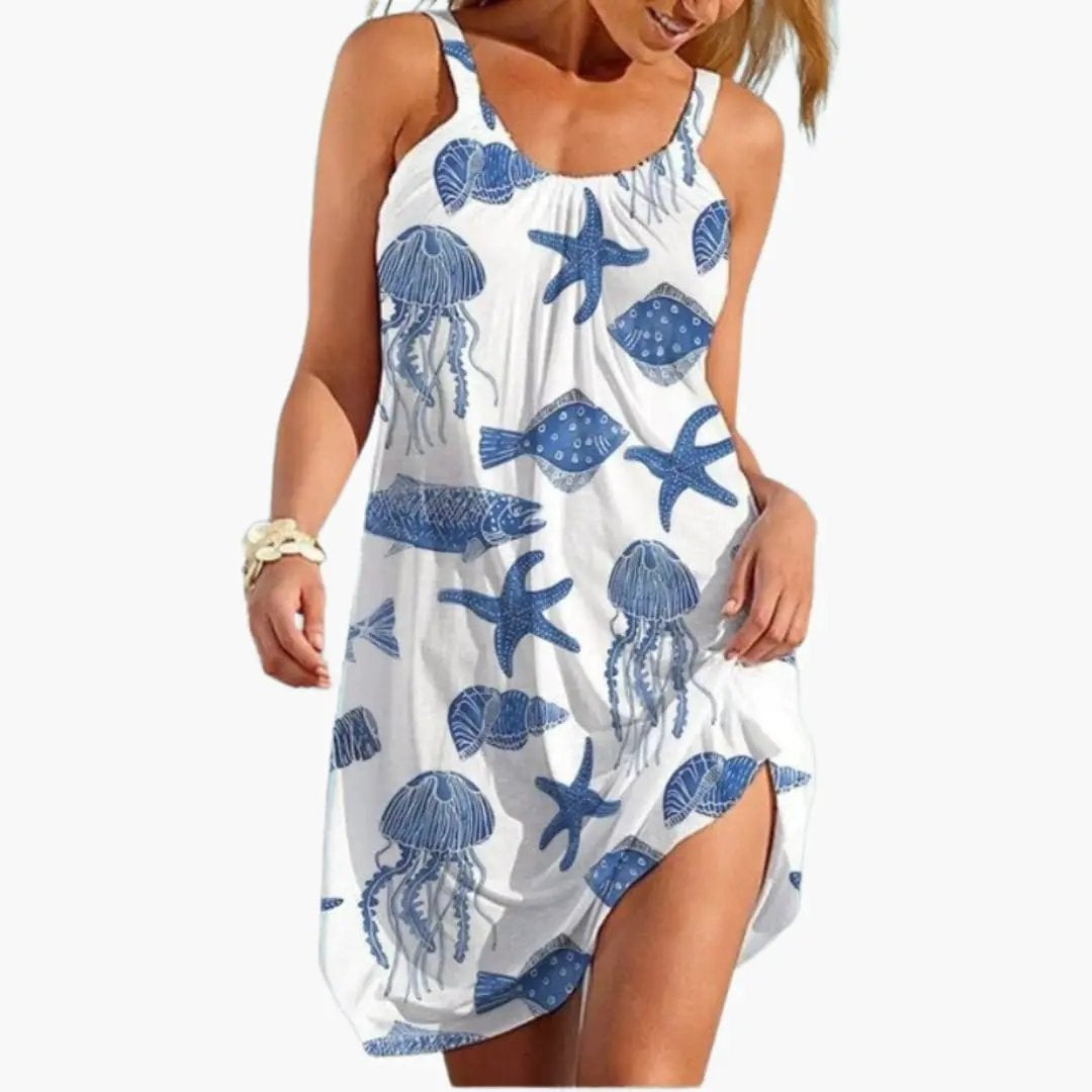 Vestido Midi de Punto Estampado Floral Mujer Tirantes