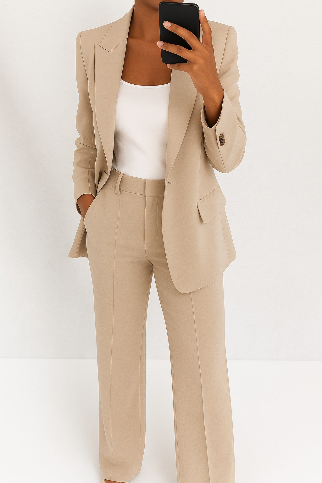 Victoria | Conjunto de Traje Chaqueta Mujer Elegante Cuello Solapa