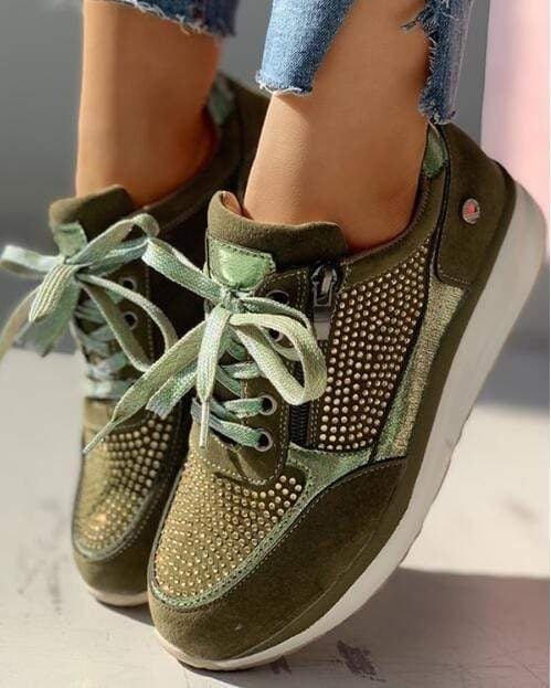 Zapatillas Casual Plataforma Mujer Cordones