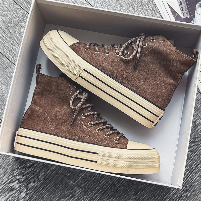 Zapatillas Plataforma Casual Hombre Cordones
