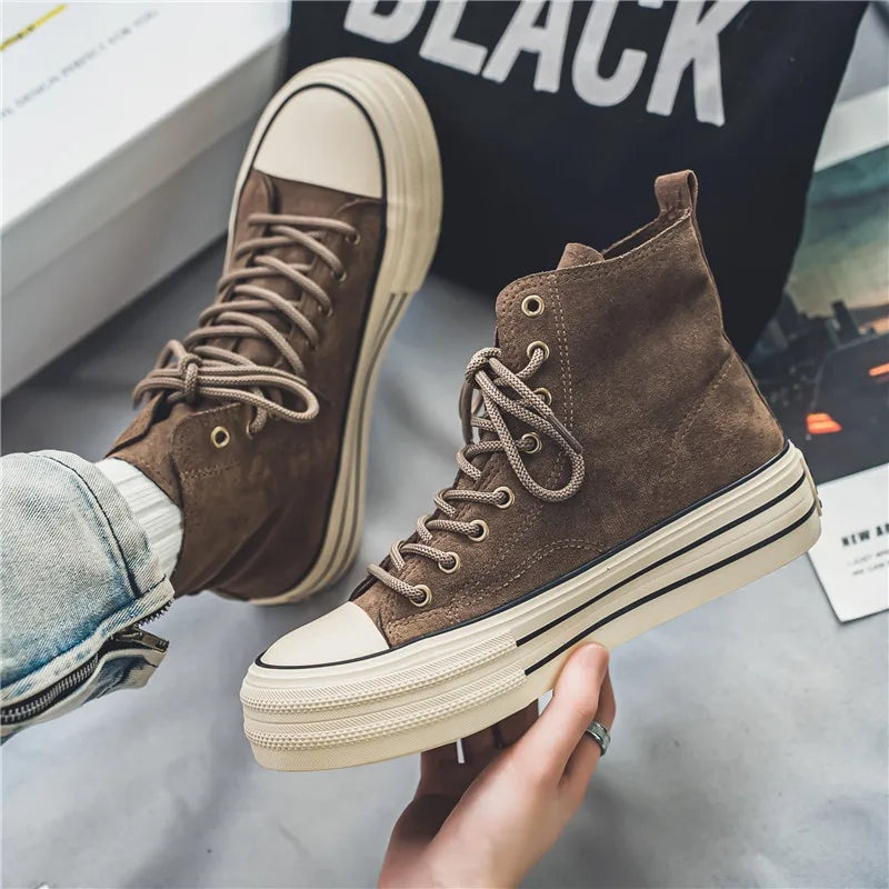 Zapatillas Plataforma Casual Hombre Cordones