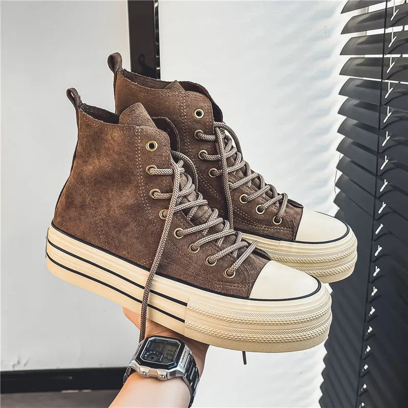 Zapatillas Plataforma Casual Hombre Cordones