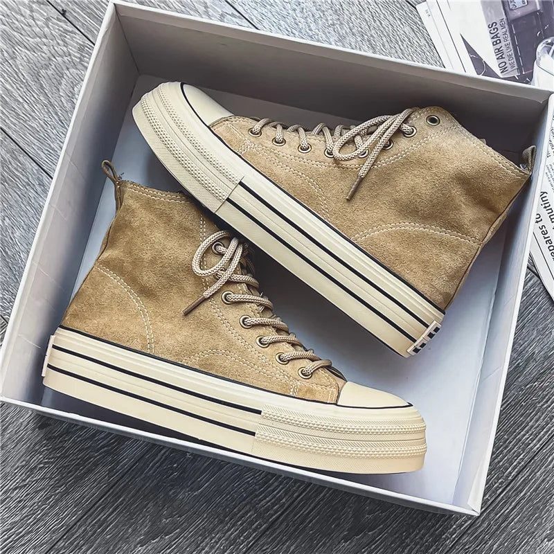 Zapatillas Plataforma Casual Hombre Cordones