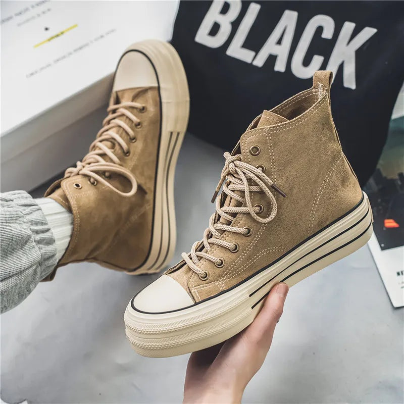 Zapatillas Plataforma Casual Hombre Cordones