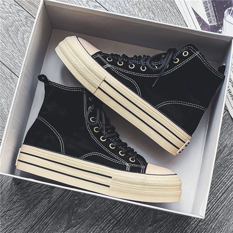 Zapatillas Plataforma Casual Hombre Cordones