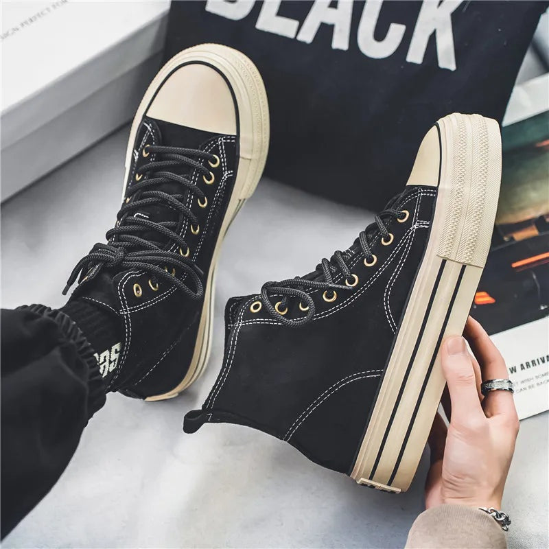 Zapatillas Plataforma Casual Hombre Cordones