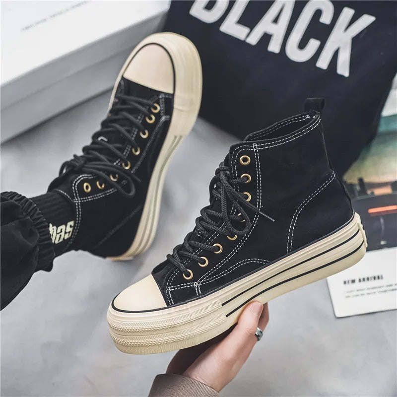 Zapatillas Plataforma Casual Hombre Cordones
