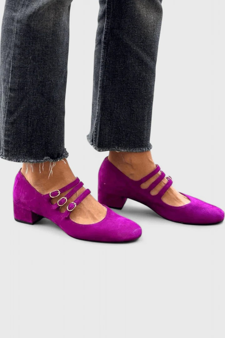 Zapatos de Tacón con Múltiples Correas Mujer Punta Cuadrada