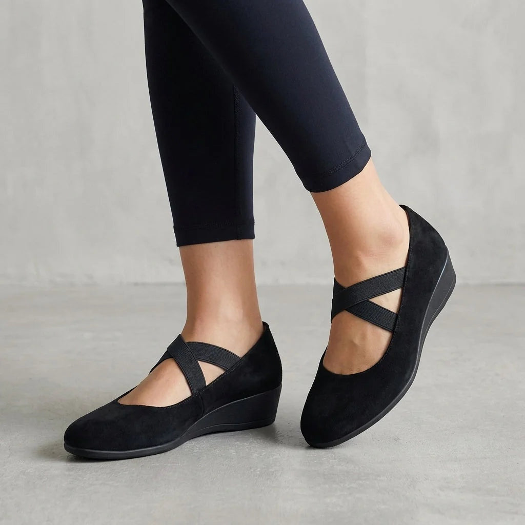 Zapatos Planos de Cuña con Tiras Cruzadas Mujer
