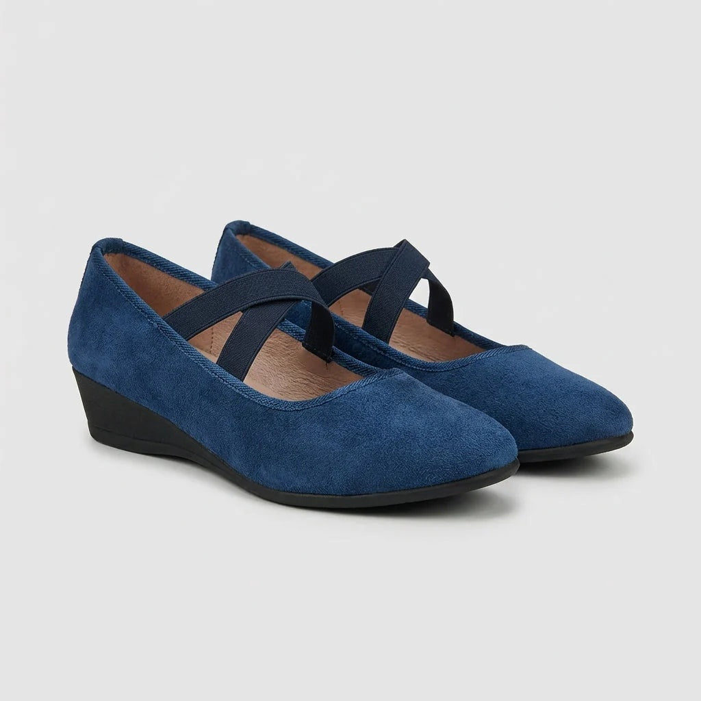 Zapatos Planos de Cuña con Tiras Cruzadas Mujer